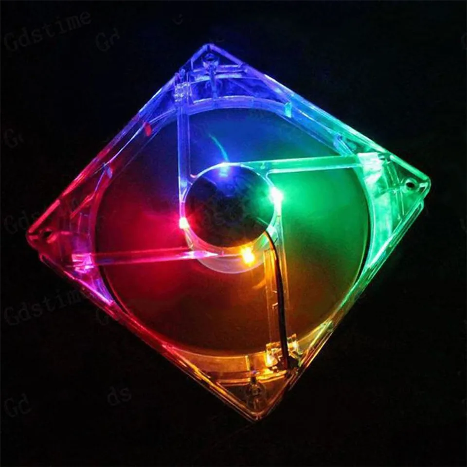 CPU Cooler Fan Five Colors Light PC Computer Fan Quad 4 LED Light 120mm PC Computer Case Cooling Fan Mod Quiet Molex Connector - Цвет: Colorful Light