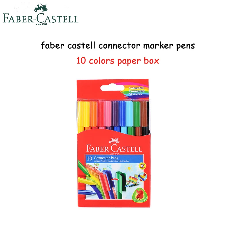 Faber Castell волокна кисти фломастеры разъем Цветной живопись Эскиз-премиальные товары для рукоделия для детей, набор из 10 20 30 40 80 - Цвет: 10 colors paper box