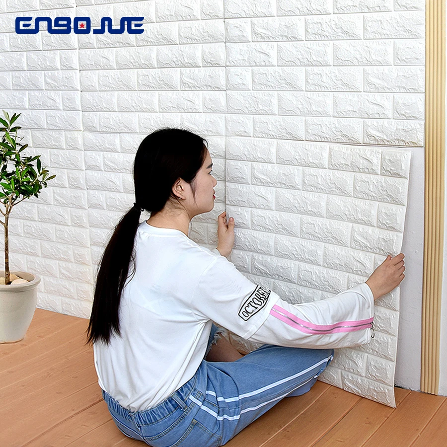 

77x70cm Self Adhesive Foam 3D Stickers Crash Waterproof Brick Pattern Wallpaper Living Room Kids Bedroom Home Decor Wall Sticker