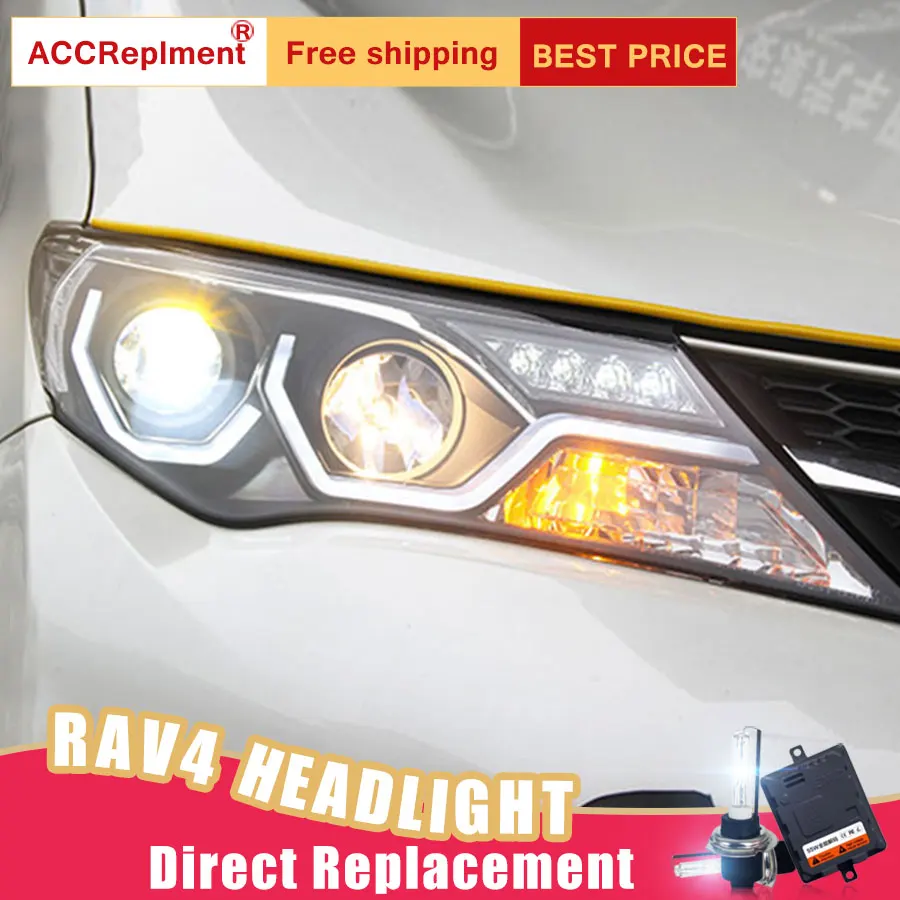 2Pcs LED Headlights For Toyota RAV4 2013 2015 led car lights Angel eyes