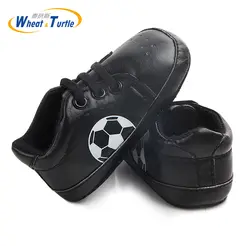 Детские первые ходоки Tollder Обувь из искусственной кожи на шнуровке для маленьких мальчиков девушка тапки Prewalker нескользящей Футбол