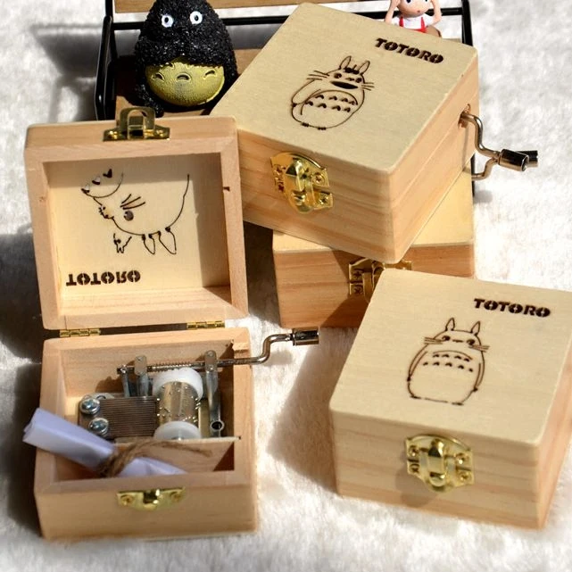 Деревянная музыкальная шкатулка Hayao Miyazaki Totoro hand|music box kit|box hddmusic flash |