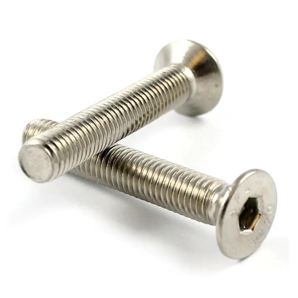 Stainless Steel Countersunk Screws, Hexagon Socket Hex Key Bolts silver