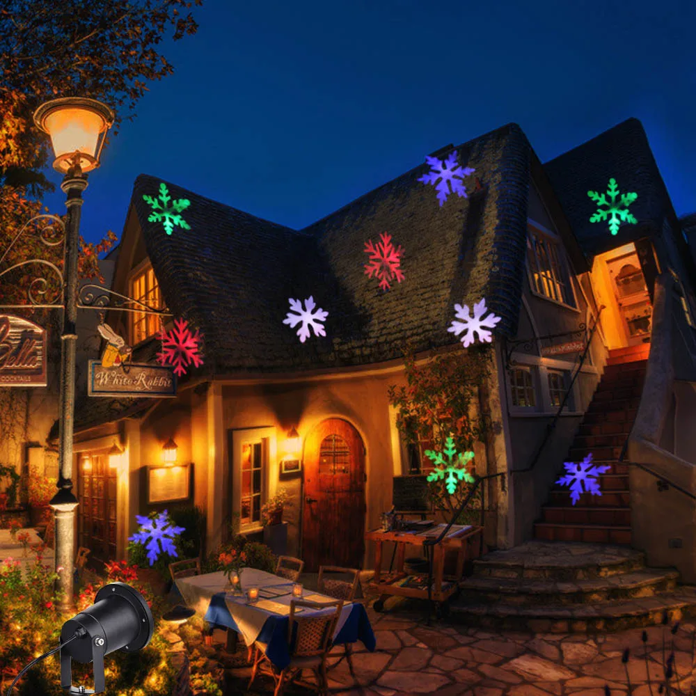 

New Christmas Light Landscape Lamp Outdoor Snowflake Garden Moving Snow Laser Projector for Landscape Park Garden Decoration