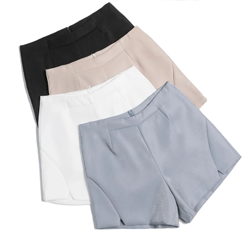 

Casual High Waist Shorts Summer Korean Fashion Loose Office Lady Black Shorts Mujer S-XL Solid Color All-match Mini Short Femme