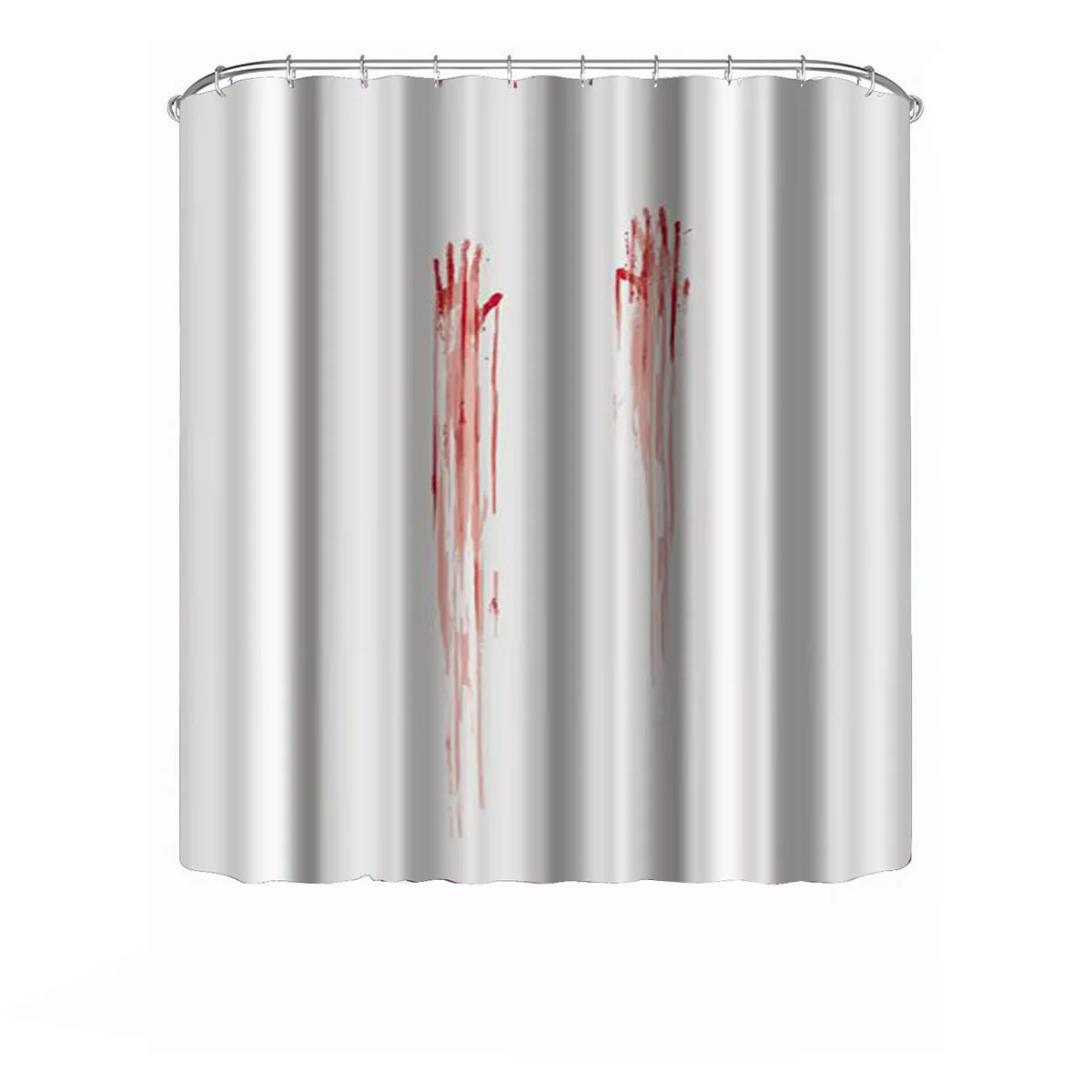 

Waterproof Bloody Handprints Bathroom Curtain Halloween Bathroom Shower Curtain for Horror Gifts