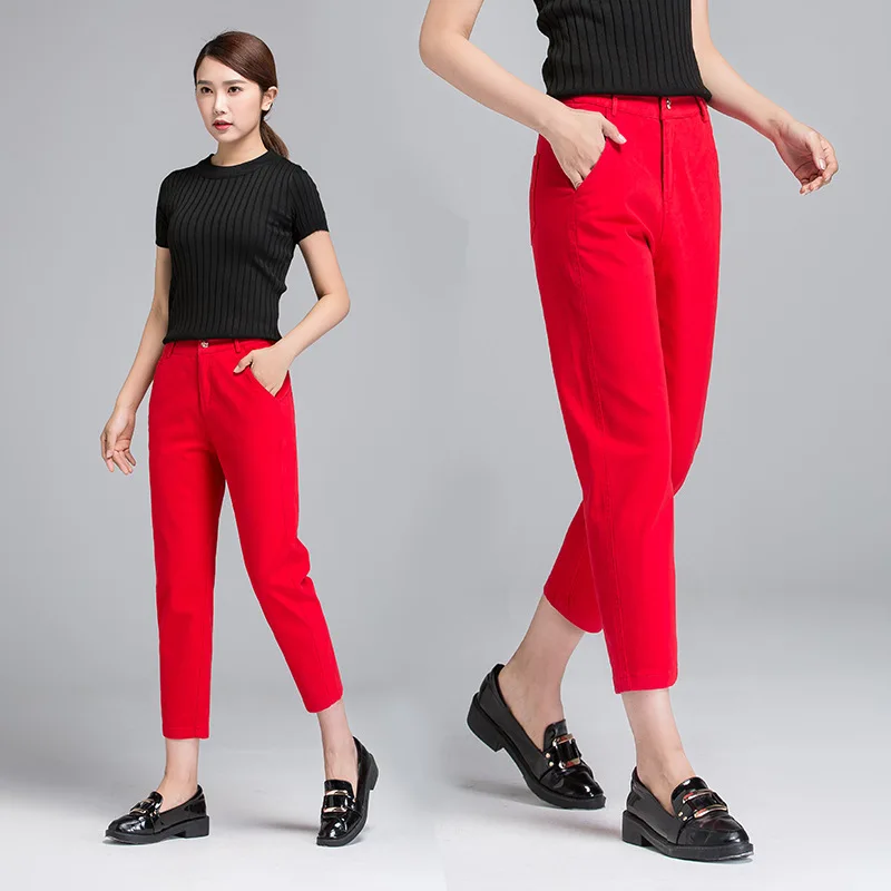 Plus Size women High Waist Stretch Long Pants female Cotton casual Straight Trousers Office work ankle lenght Pants Ladies Plus Size women High Waist Stretch Long Pants female Cotton casual Straight Trousers Office work ankle lenght Pants Ladies