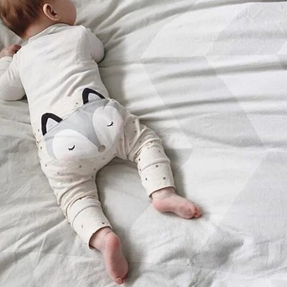 

New 2017 Baby Boys Girls Cute fox Print Harem Pants Toddler Kids Cotton Long Trousers Children Joggers Outfit Clothing Z2