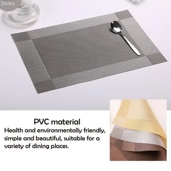 

Mogoko 4 Pcs/lot New Vintage Weave Placemat PVC Dining Table Bar Mat Pads Bowl Coasters Acessorios De Cozinha Slip-resistant