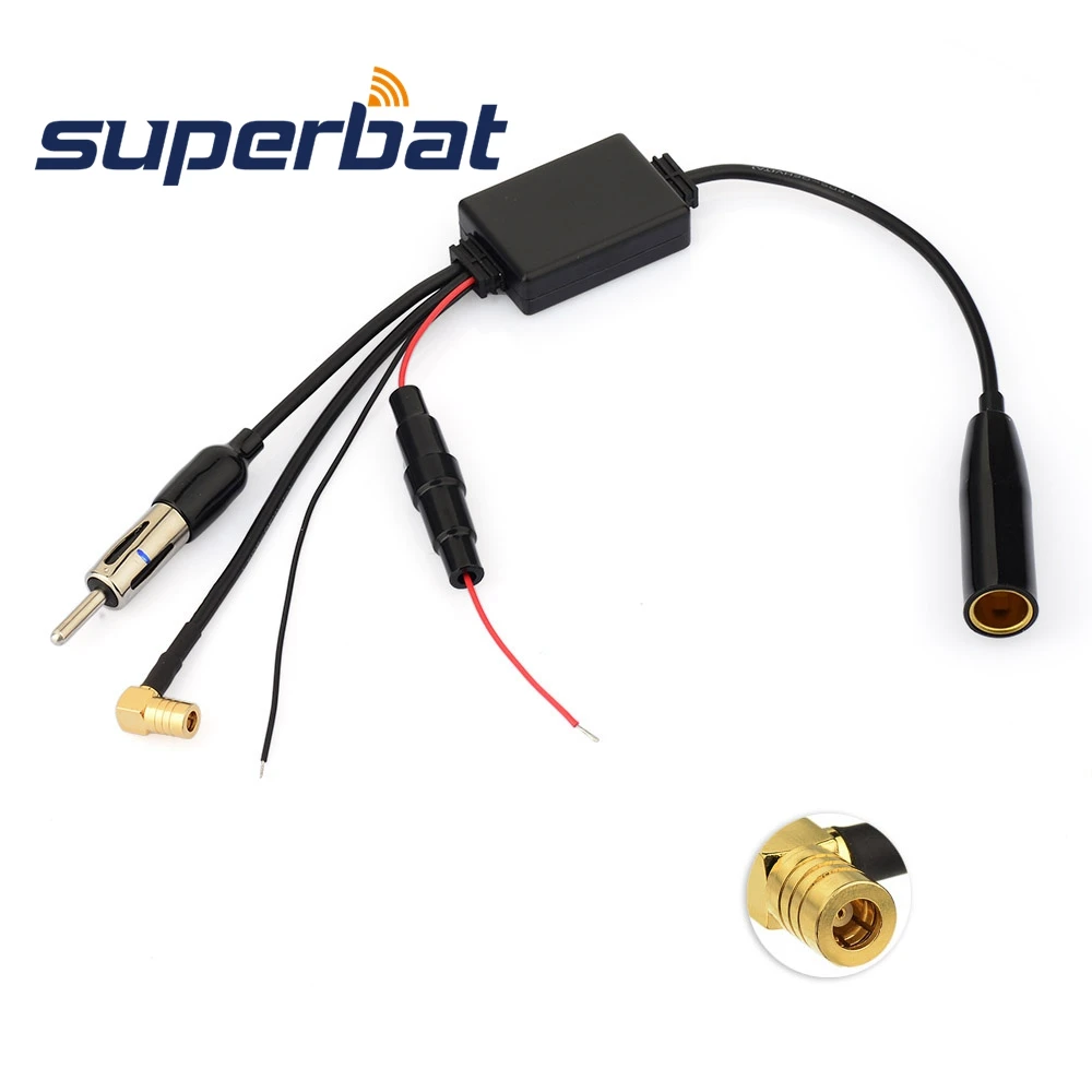 Superbat FM/AM to DAB/DAB+ Car Radio Aerial Antenna Converter Signal Splitter+Amplifier for JVC Kenwood Sony DAB