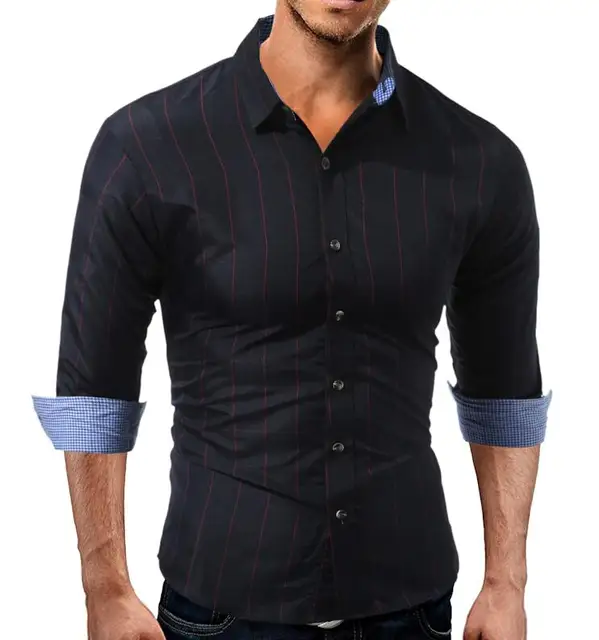 Plaid Shirt 2017 New Fashion Casual Plaid Men Shirt Long Sleeve Slim ...