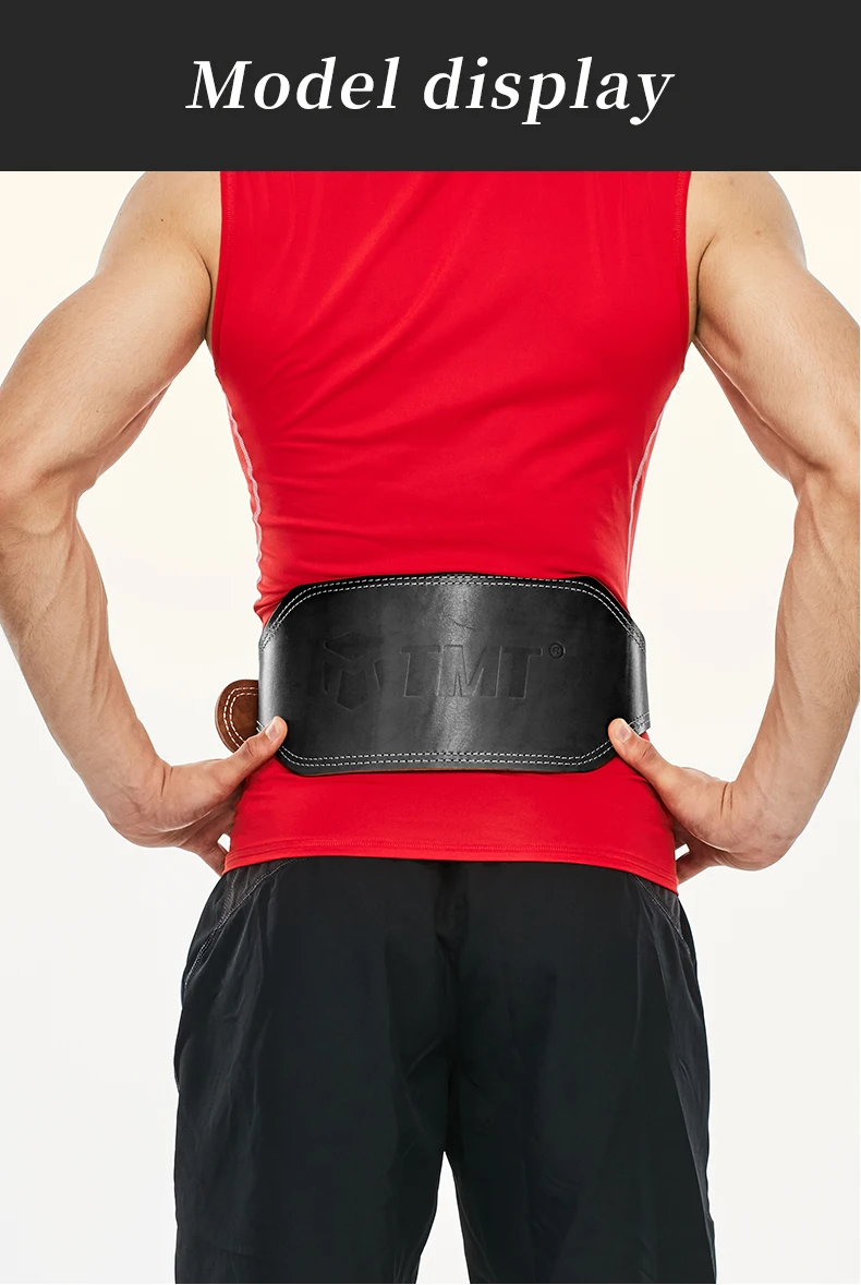 TMT натуральная кожа пояс для тяжелой атлетики поддержка спины фитнес-пояс для спортзала со стальной пряжкой для мужчин Powerlifting потеря веса
