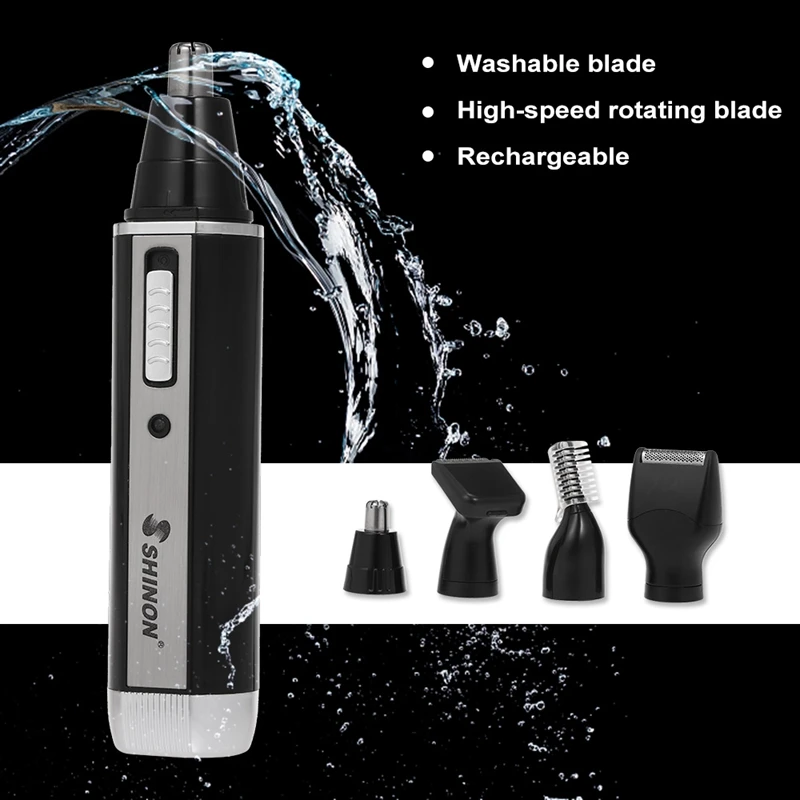  Hot TOD-Shinon 4 In 1 Nose Hair Beard Eyebrow Rechargeable Electric Trimmer Electric Nose Trimmer S