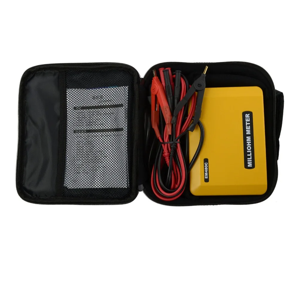 ALL SUN Yellow Milliohm Meter LCD 0.1M -20K in 6 Postions Accurate Wide Measurement Range Resistance Meter EM480C