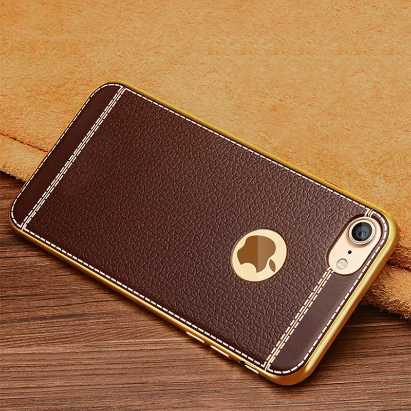 KISSCASE-Litchi-Grain-Case-For-iPhone-X-10-Soft-TPU-Cases-For-iPhone-8-7-6(7)