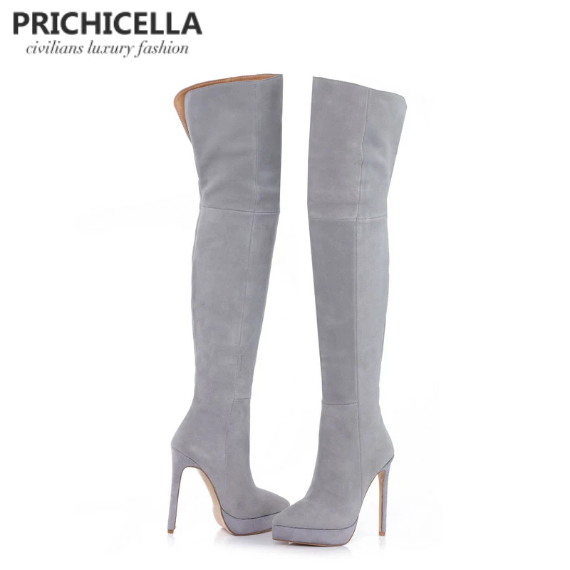 grey heeled boots