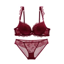 Высокое качество, женский бюстгальтер и трусики,, сексуальный однотонный кружевной бюстгальтер, комплект для молодых девушек, нижнее бельё с пуговицами, бюстгальтеры пуш-ап