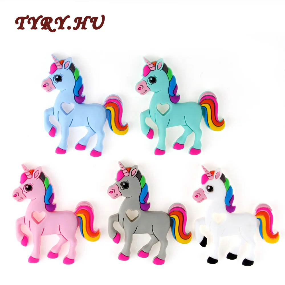 

TYRY.HU Horse Teether Silicone For Baby Nursing Baby Teethers Chew Food Grade Silicone Teether Beads Toys Pendant Gifts 1pcs
