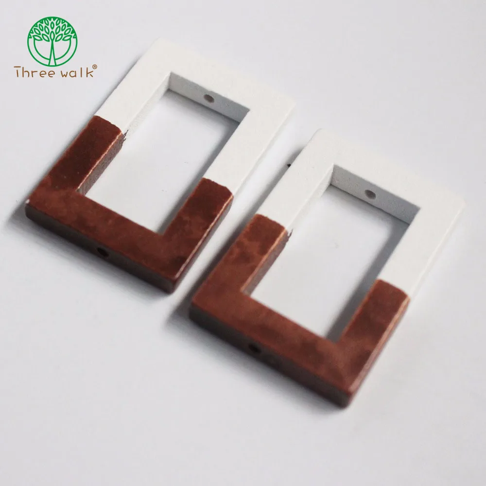 

20pcs Color Matching Square Wooden Chips DIY For Making Earrings