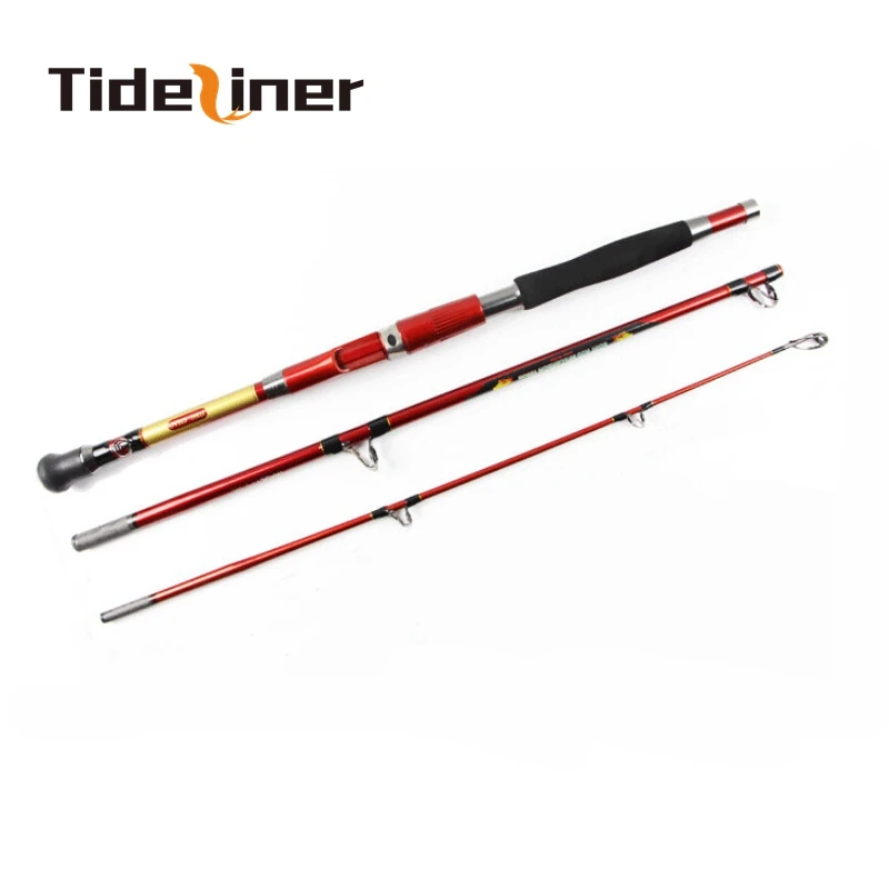 spinning jigging Boat trolling fishing Rod 1.8m 2.1m Carbon fiber rod 3 sections 30-50LB fishing pole tackle Free shipping