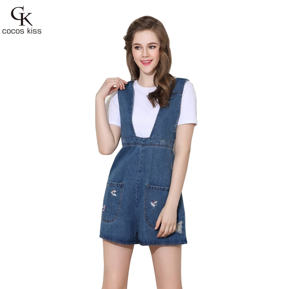 Buy 2017 New Fashion Womens Overalls Demin Shorts