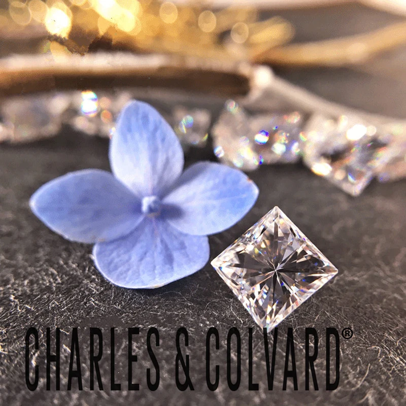 Charles Colvard Forever One 0.91CT VS DEF цвет принцесса квадрат Блестящий огранка Moissanite алмаз