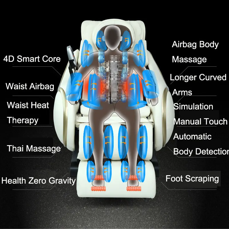 Массажное кресло 4D Роскошный многофункциональный электрический резервный модуль домашний стул для массажа массажное кресло-диван