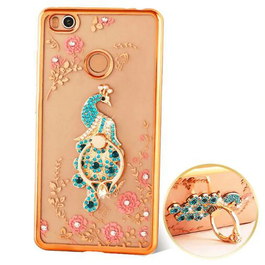 

Rhinestone Case For Xiaomi Redmi 4X With Finger Ring Secret Garden Soft TPU For Xiaomi Redmi 4X Pro Cover Redmi 4 X 5.0"