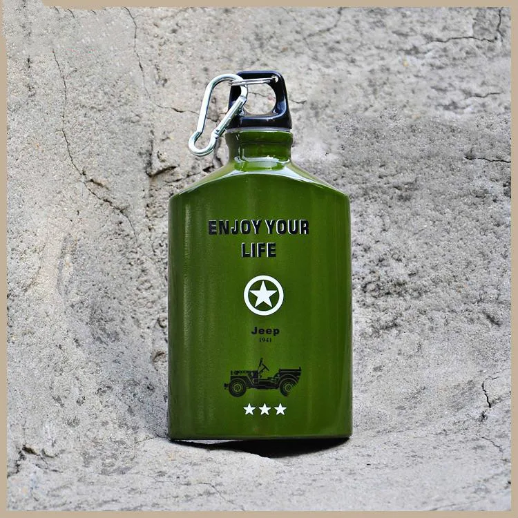 500 ML Camouflage Outdoor Climbing Water Bottle Stainless Steel Army
