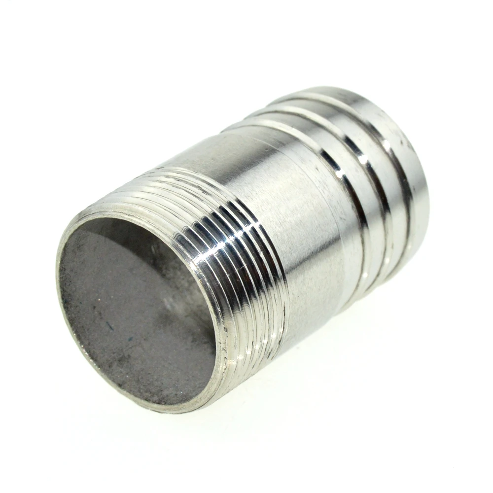

2PCS 40mm Hose Barb Tail To 1+1/4" Inch BSP Male Thread Connector Joint Pipe Fitting SS 304 Stainless Steel Coupler Adapter