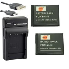 DSTE 2PCS NP-FT1 Battery Case Protector + Travel and Car Charger for Sony DSC-M1 DSC-M2 DSC-T1 DSC-T10 DSC-T10/B