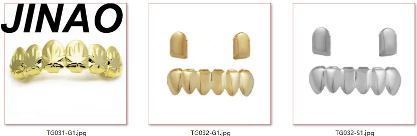 JINAO, новинка, на заказ, золотой цвет, покрытие в стиле хип-хоп, зубы, грильки, колпачки, клыки, верхние и нижние грильфы, вечерние, вампирские зубы - Окраска металла: 6