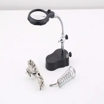 

High Quality 3.5x&12X 3rd Third Hand Soldering Iron Stand Helping Clamp Vise Clip Tool Magnifying Glass Educational Equipment