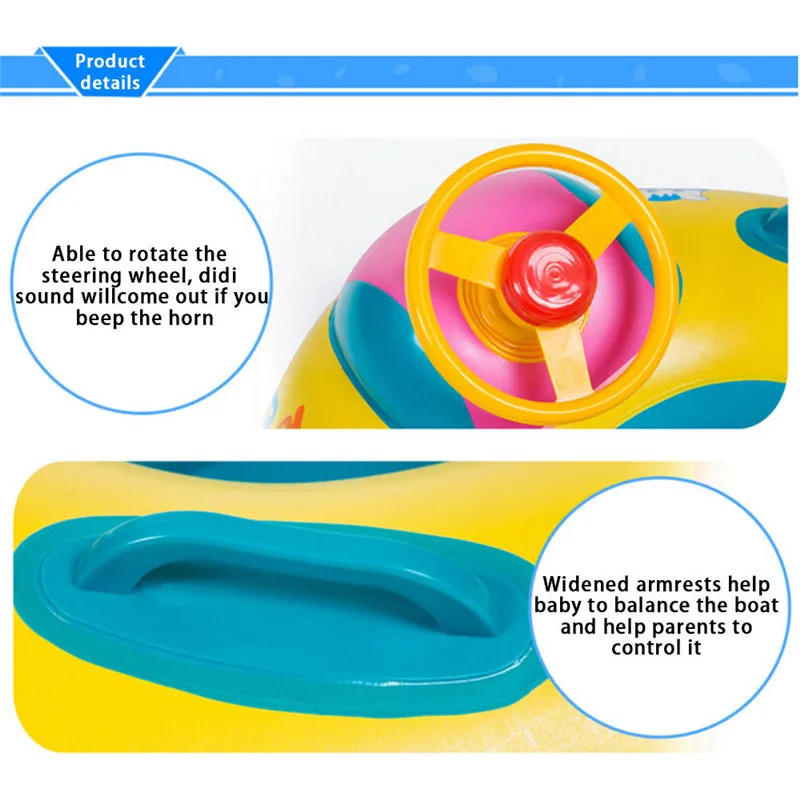 Безопасность младенца надувной бассейн плавать с регулируемыми навеса сиденья Лодка Фламинго плавание кольца детский бассейн забавные
