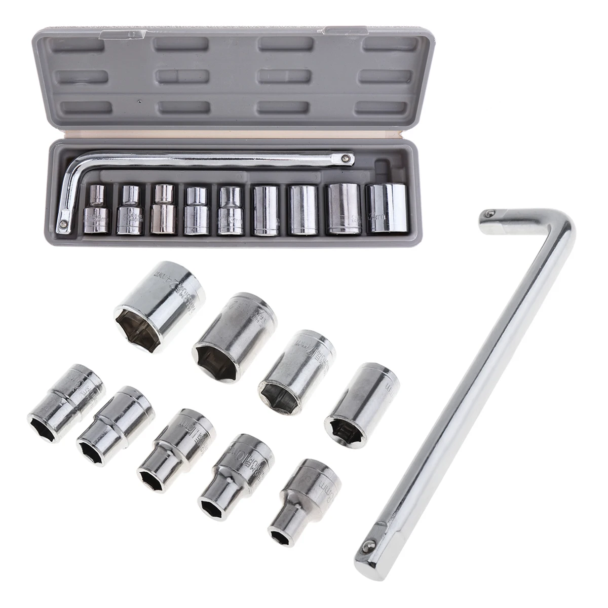 10pcs Automobile Motorcycle Repairing Tool Case Socket Wrench Set with