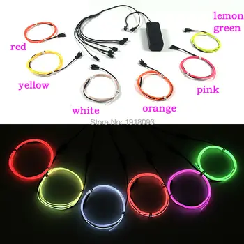 

Cheap!2020 Fashion 6 pieces 1.3mm 1Meter DC-3V Batteries Drive LED Strip EL wire rope cable Event Party Wedding Supplies
