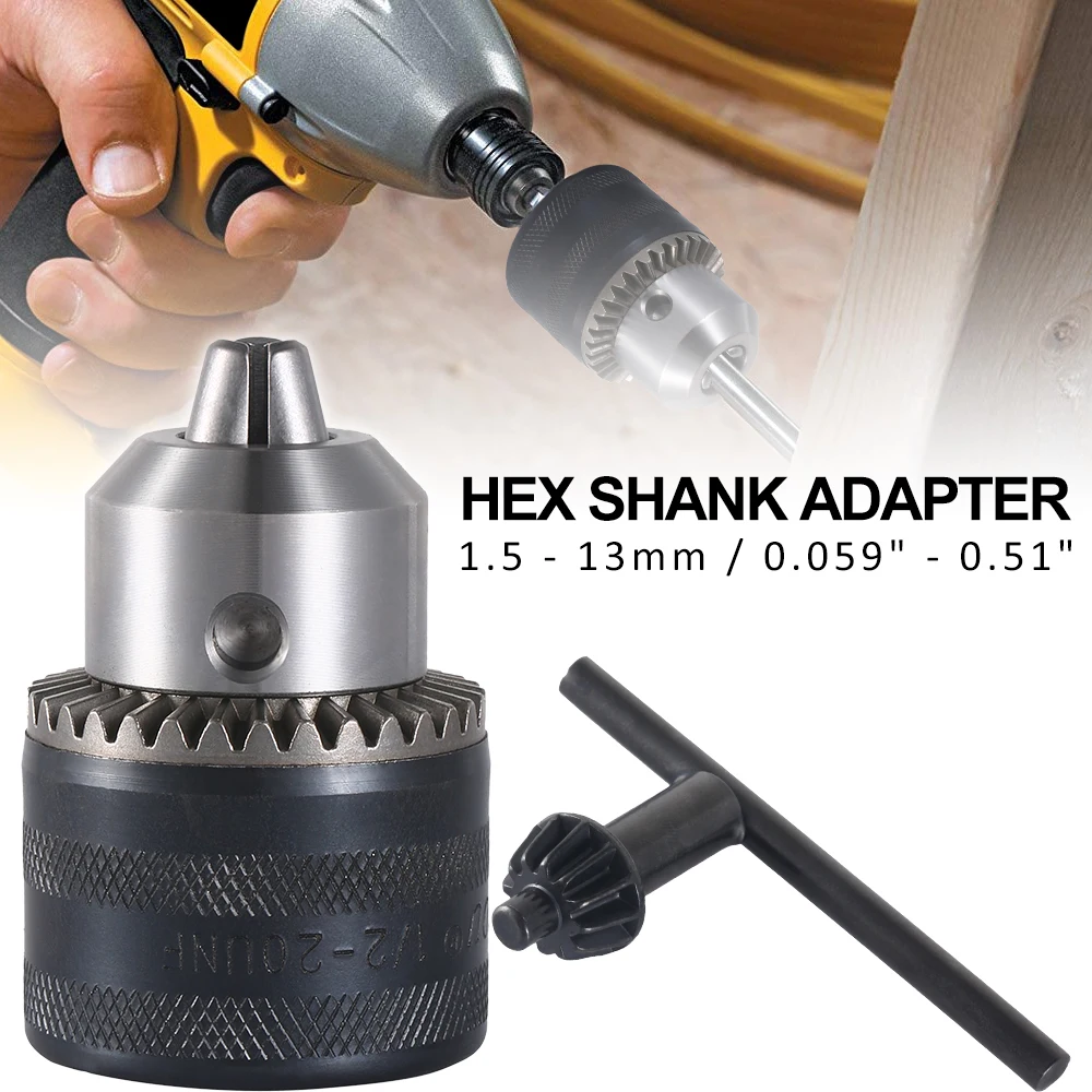 

1.5-13mm Drill Chuck Hex Shank Adapter Drill Bit Converter Clamping Driver Tool Accessories Metal High Quality Angled Mini Micro
