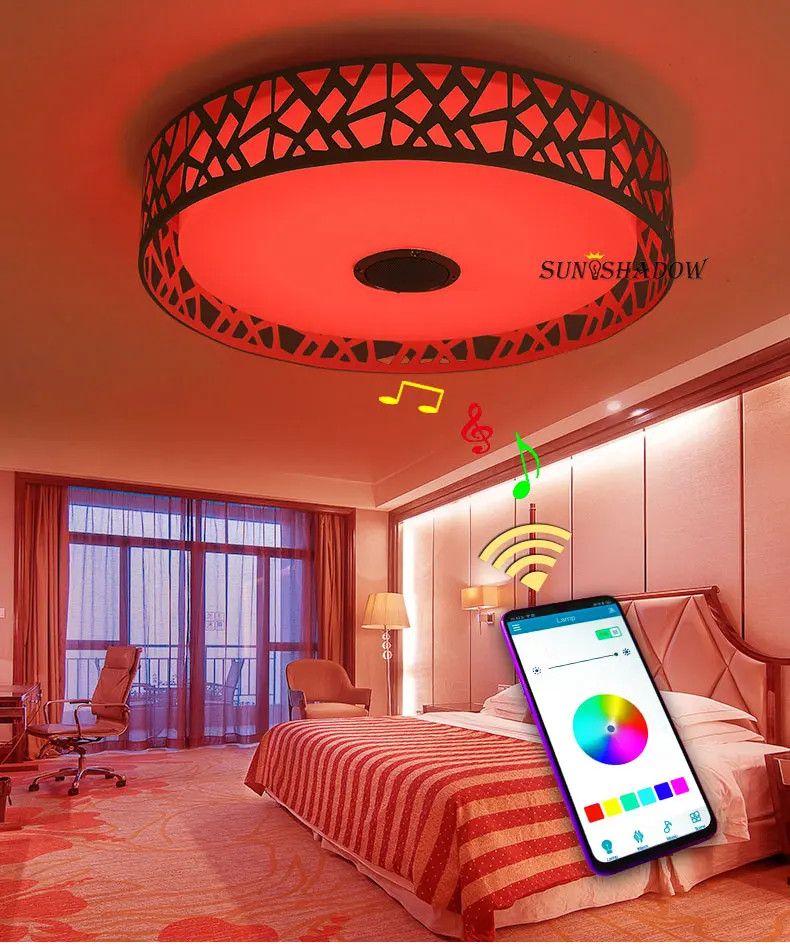 Современный светодиодный потолочный светильник с креплением на поверхность, приложение с управлением, светодиодная люстра, потолочные лампы для гостиной, спальни, столовой