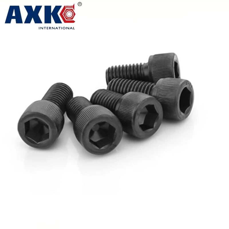 AXK 50 шт в наборе M4 DIN912 Hexagaon с шестигранной головкой Кепки винтовые болты 12 9 Класс