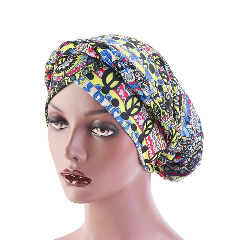 New Ethnic Style Twist Braid Turban Cap Bohemian Print Muslim Hat Women Bandanas Headwear Hair Accessories Headscarf Hijab