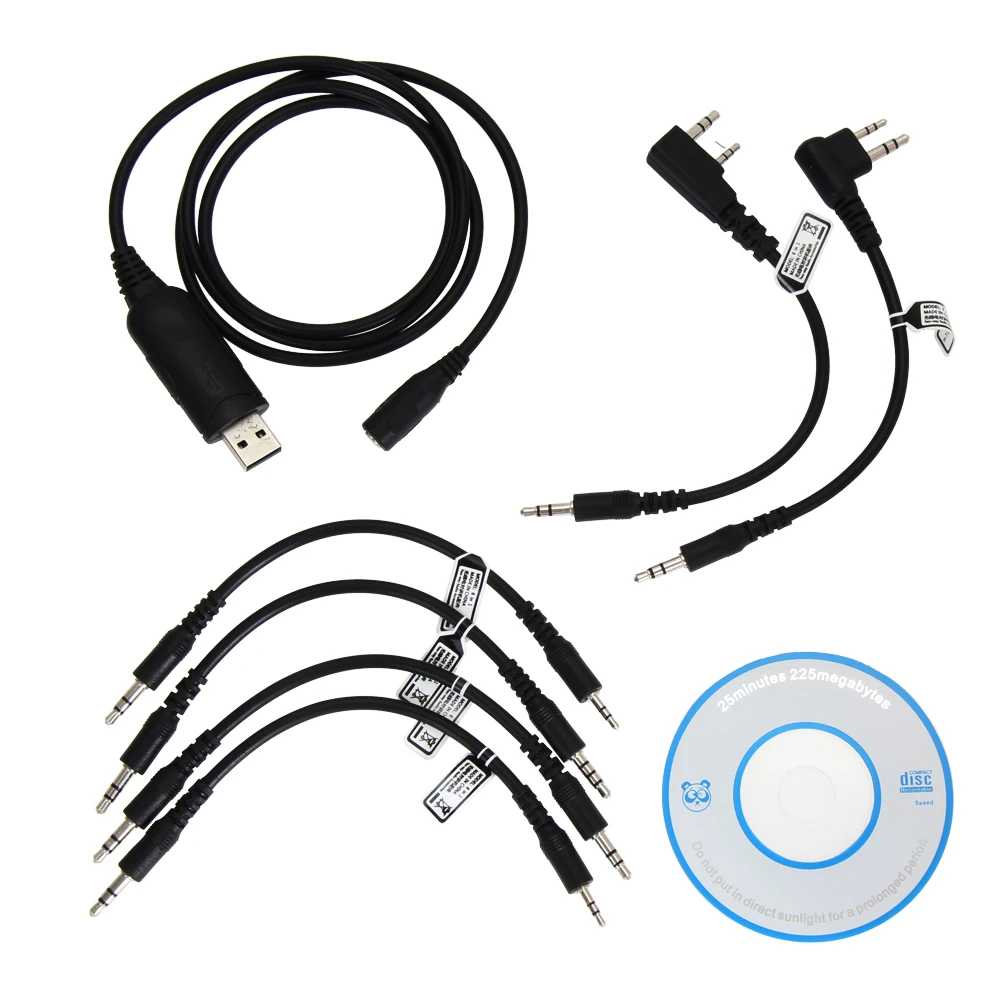 

6 in 1 Adapter Cables USB Programming Cable For Walkie Talkie for HYT BAOFENG KENWOOD Two Way Radio for MOTOROLA