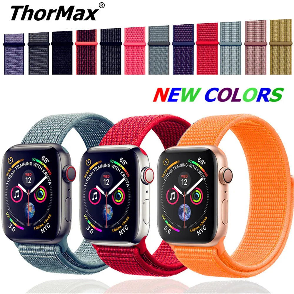 

Apple Watch Series 3/2/1 38MM 42MM Nylon Soft Breathable Replacement Strap Sport Loop for iwatch series 4 40MM 44MM