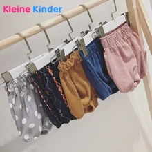 Модные короткие шорты для маленьких девочек на весну и лето вельветовые штаны с оборками для маленьких девочек, трусики 5 цветов, От 0 до 4 лет