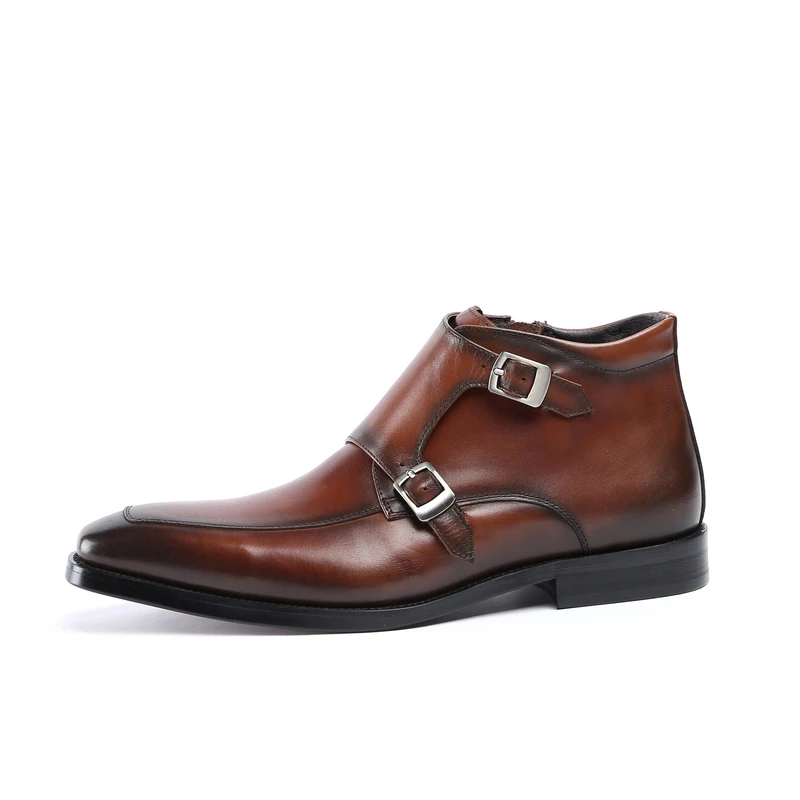 Модные черные/коричневые сапоги до лодыжки Мужские модельные туфли из натуральной кожи Мужская Свадебная обувь