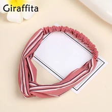 Йога Спорт тюрбан лентой Твист Тюрбан простые полосатые повязки эластичные Головные уборы девочек аксессуары для волос для Для женщин