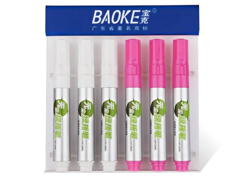 12pcs/lot Liquid chalk mp 395 water soluble green board pen pink white