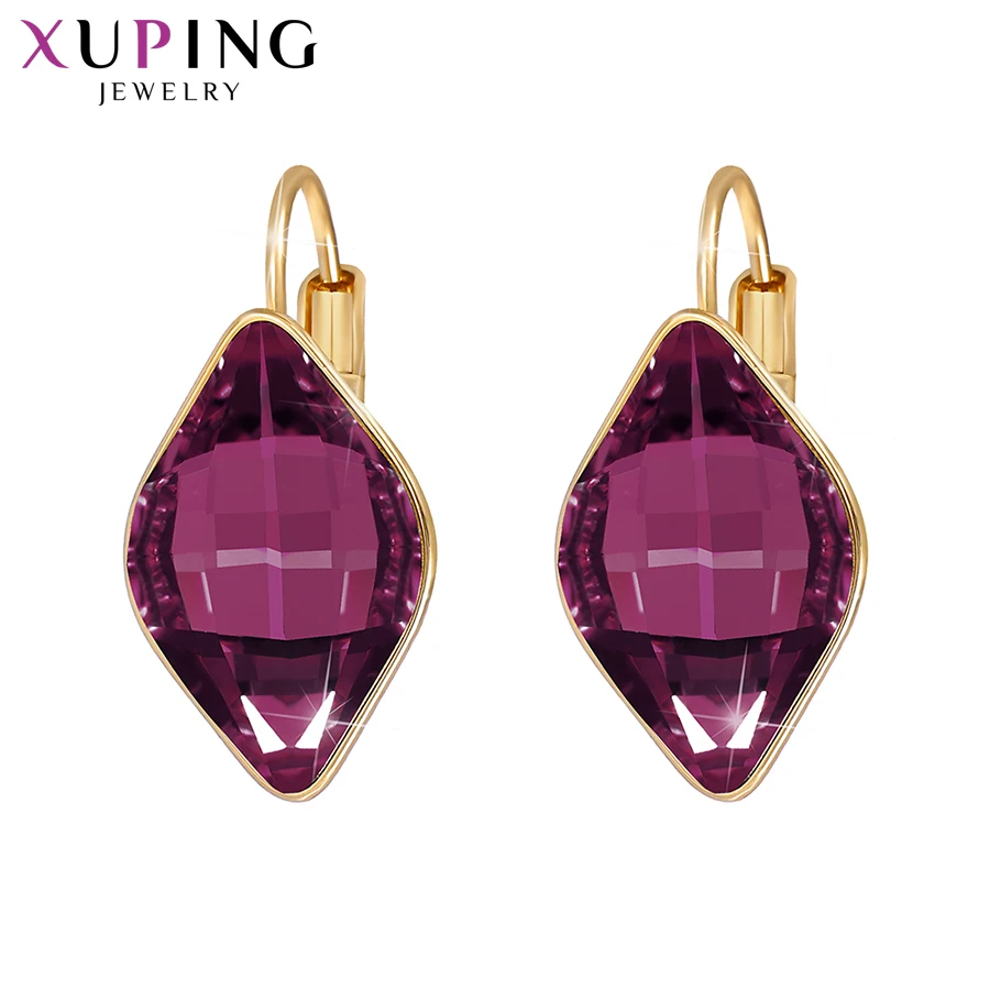 Xuping, серьги-кольца, кристаллы от Swarovski, амулеты, стильные, золотого цвета, ювелирные изделия для работы, вечерние, элегантные, женские подарки, S190-20529