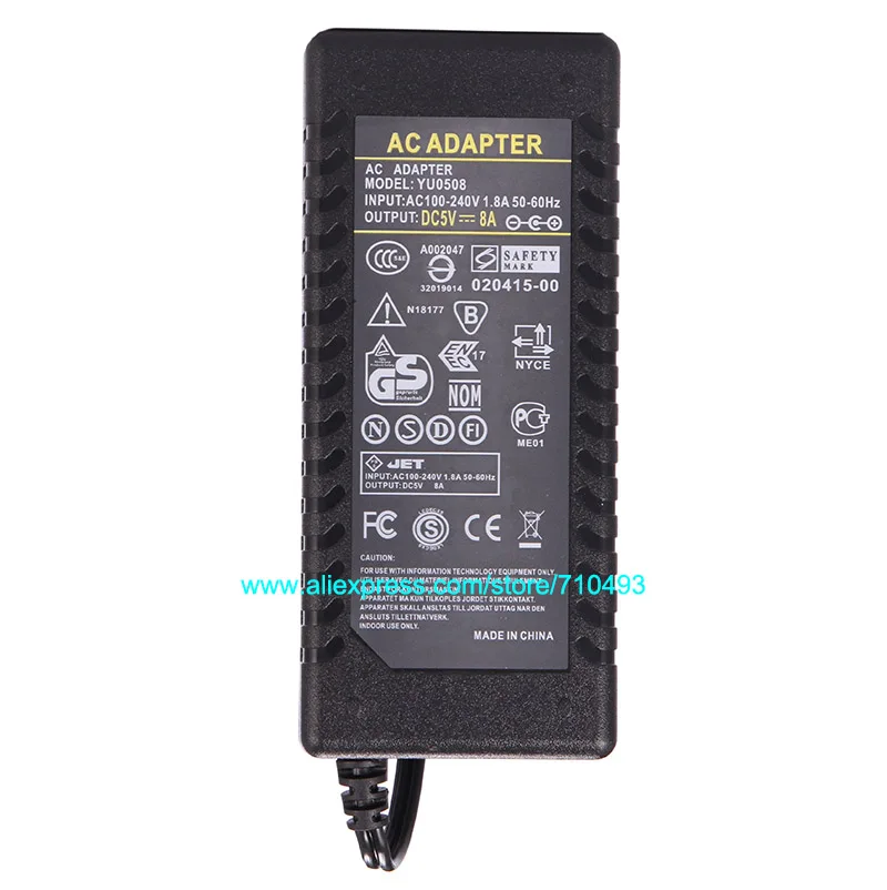 AC DC источник питания 5 В 5A 6A 8A 10A Adpater Зарядное устройство Трансформатор 25 Вт 60 Вт 40 Вт 50 Вт для светодиодные ленты светильник CCTV камера с IC чип