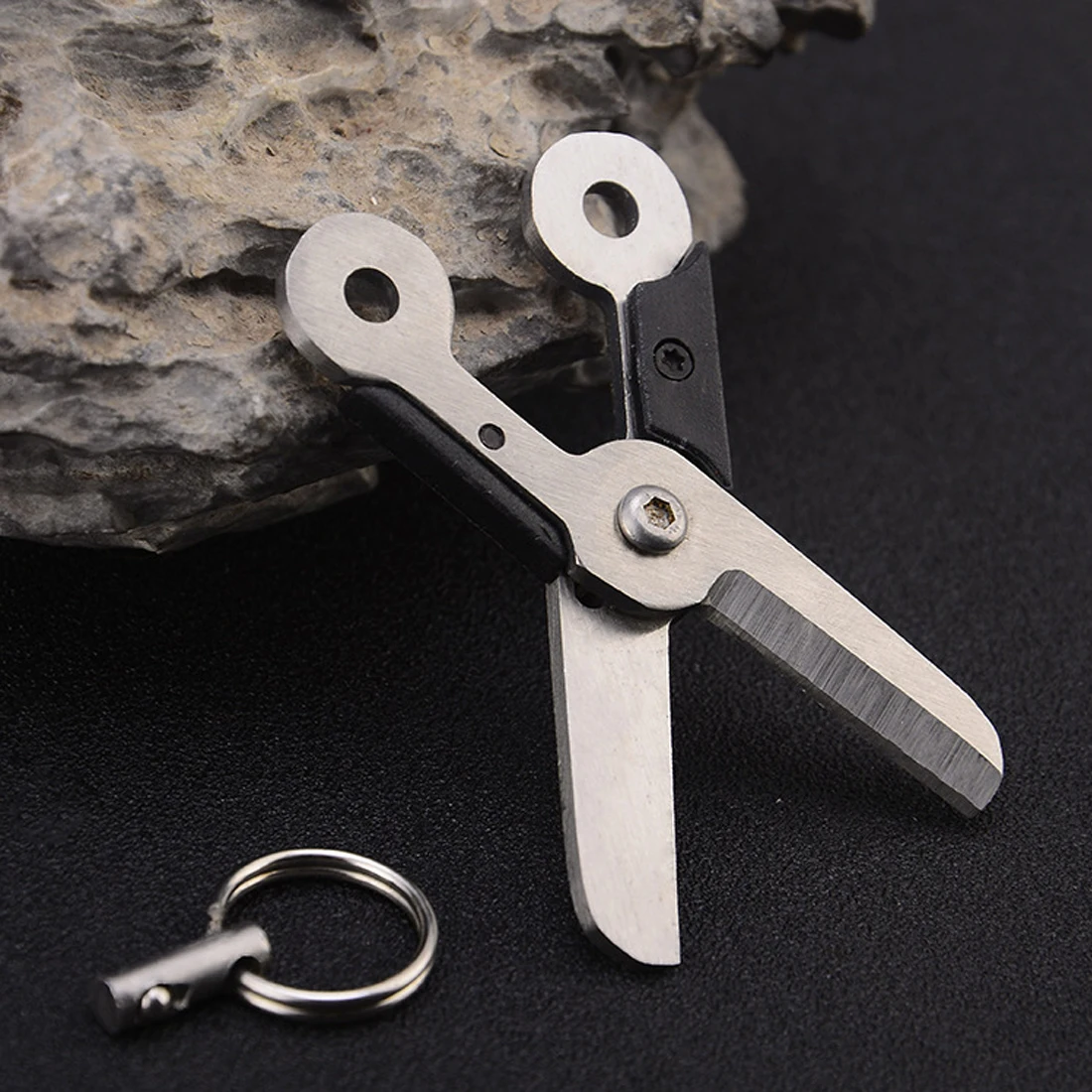 Outdoor Tool Key Chain Stainless Steel Mini Survival Spring EDC Scissor TooHFJO 