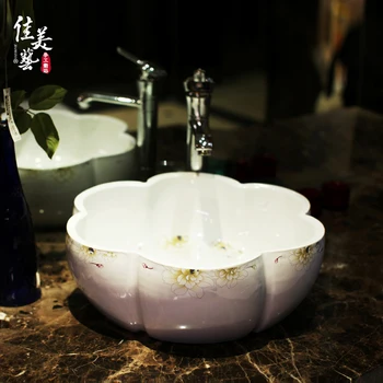 

Counter basin wash bathroom basin chinese style petal 492